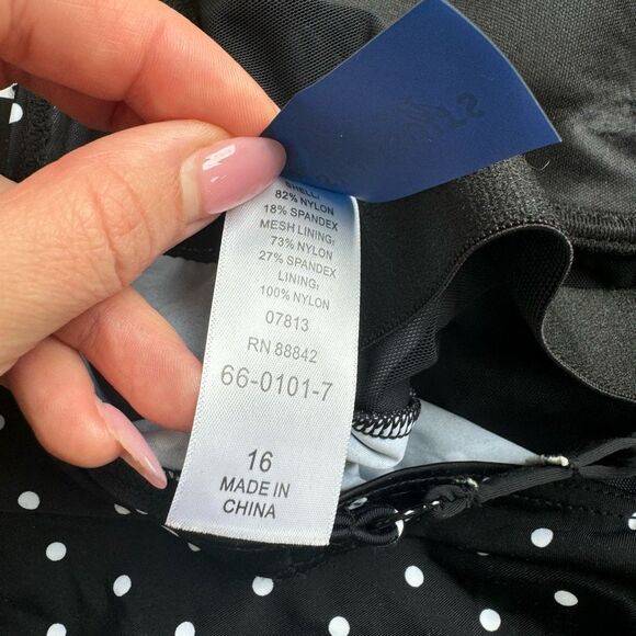 NWT Swimsuits For All Ruched Tummy Control Full Coverage One Piece Swim Size 16 - Picture 9 of 9